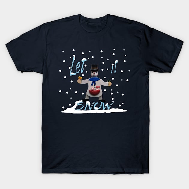 funny smiling snowman T-Shirt by omitay